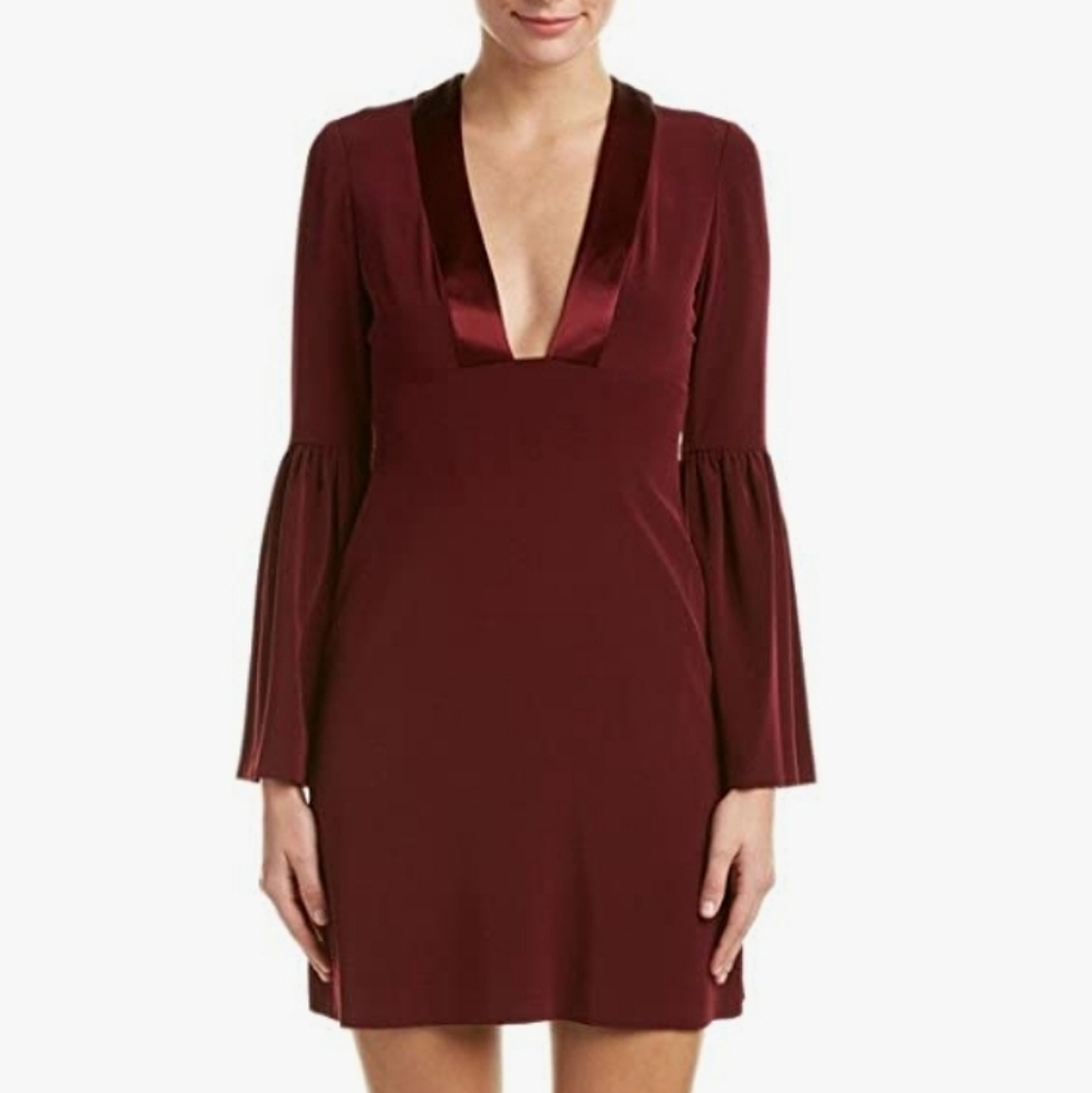  Jill Stuart Women's Deep-V Long-Sleeve Cocktail Dress